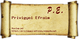 Privigyei Efraim névjegykártya
